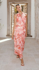 Davina Maxi Dress - Coral