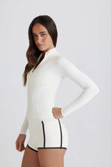 Soft Active Zip-Up Jacket in Ivory