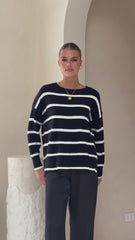 Vara Knit Jumper - Black/White Stripe