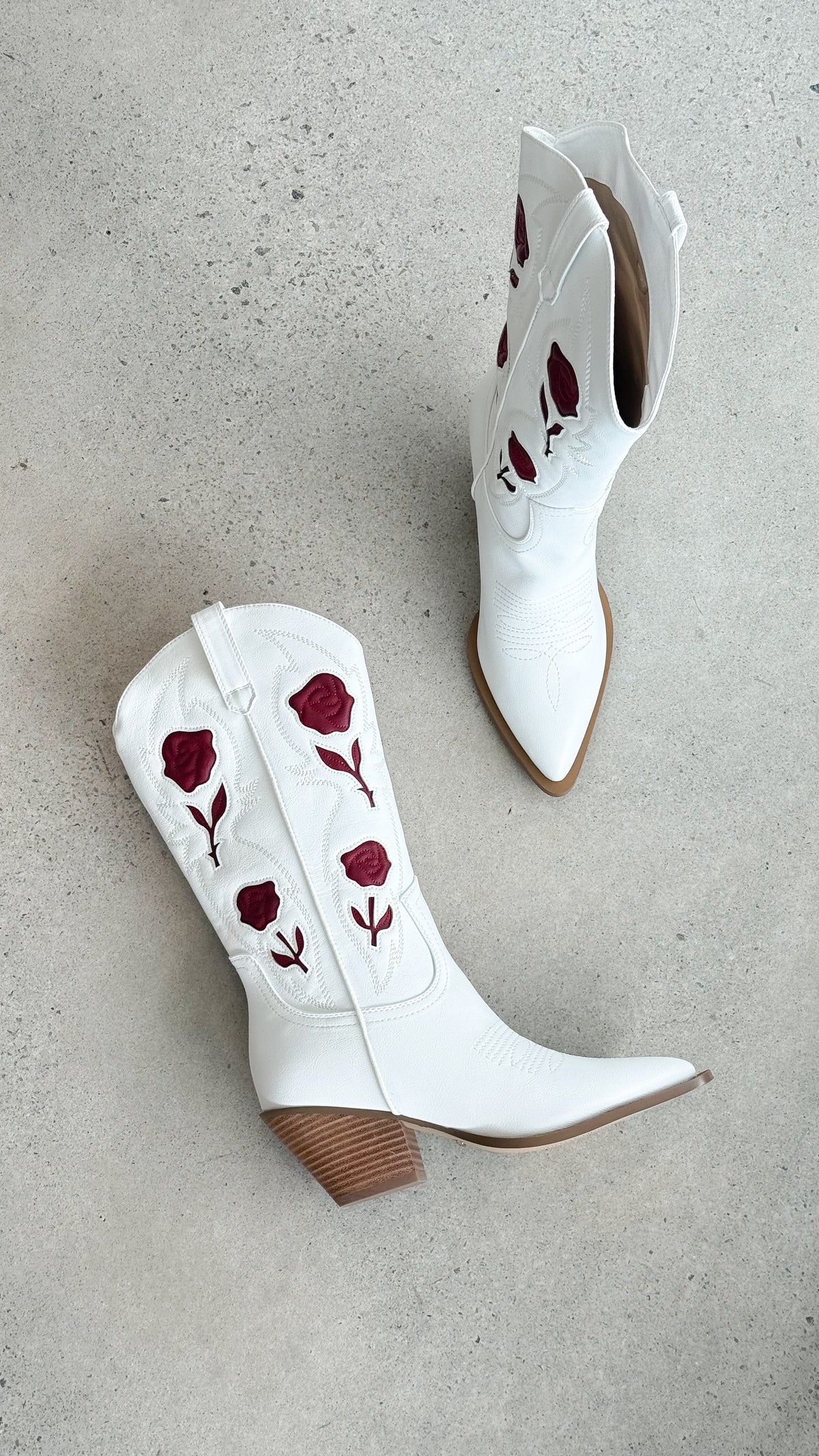 Arden Boots - White-Garnet