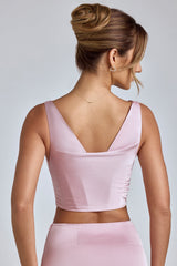 Malin-Draped Cowl Corset in Blush