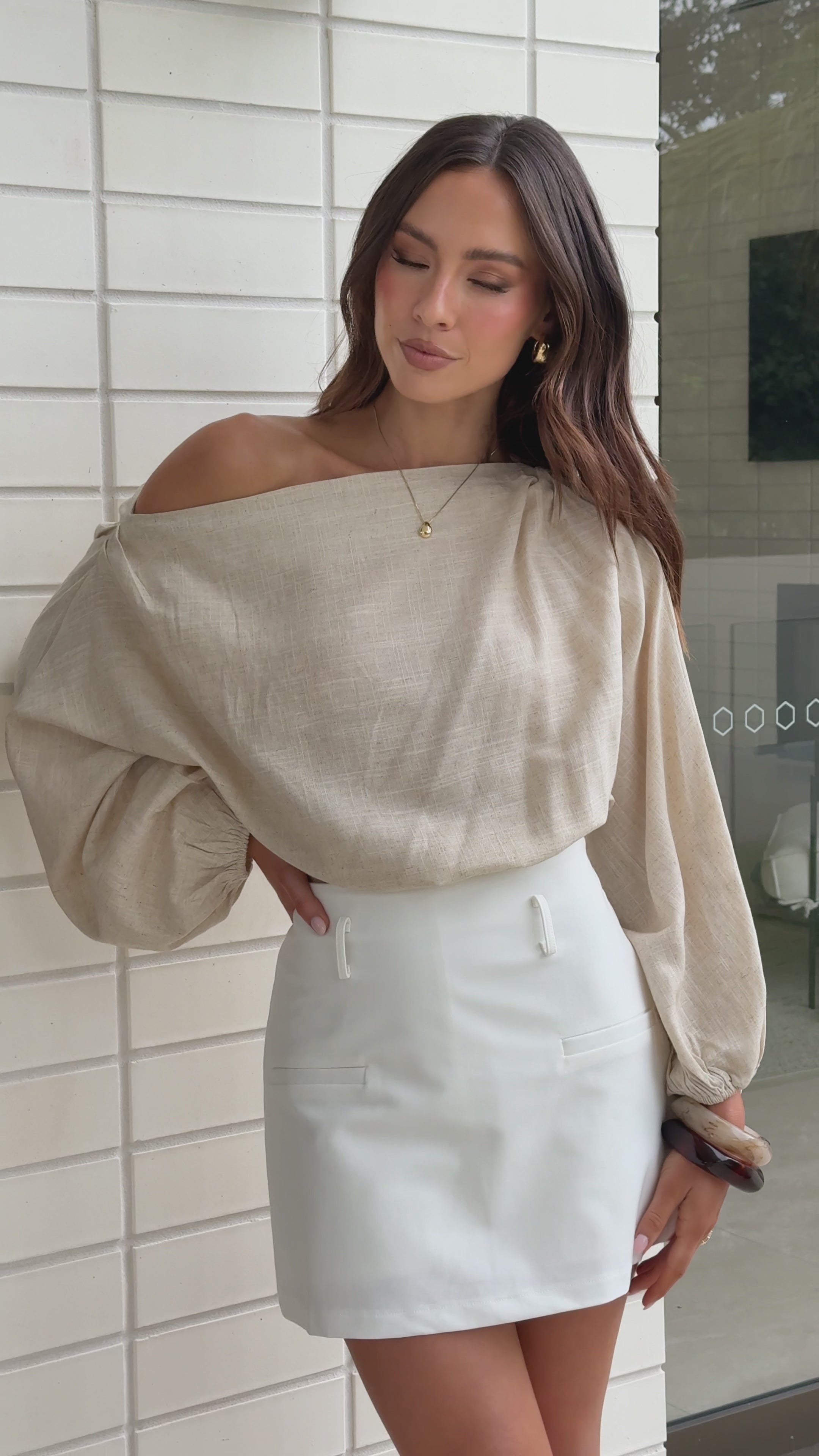 Katara Off Shoulder Top - Natural