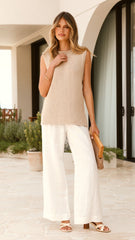 Marah Sleeveless Top - Tan