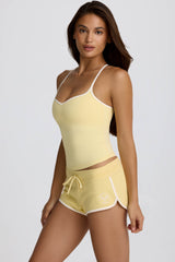 Low-Rise Mini Shorts in Lemon