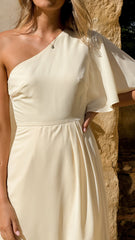 Emma One Sleeve Maxi Dress - Yellow