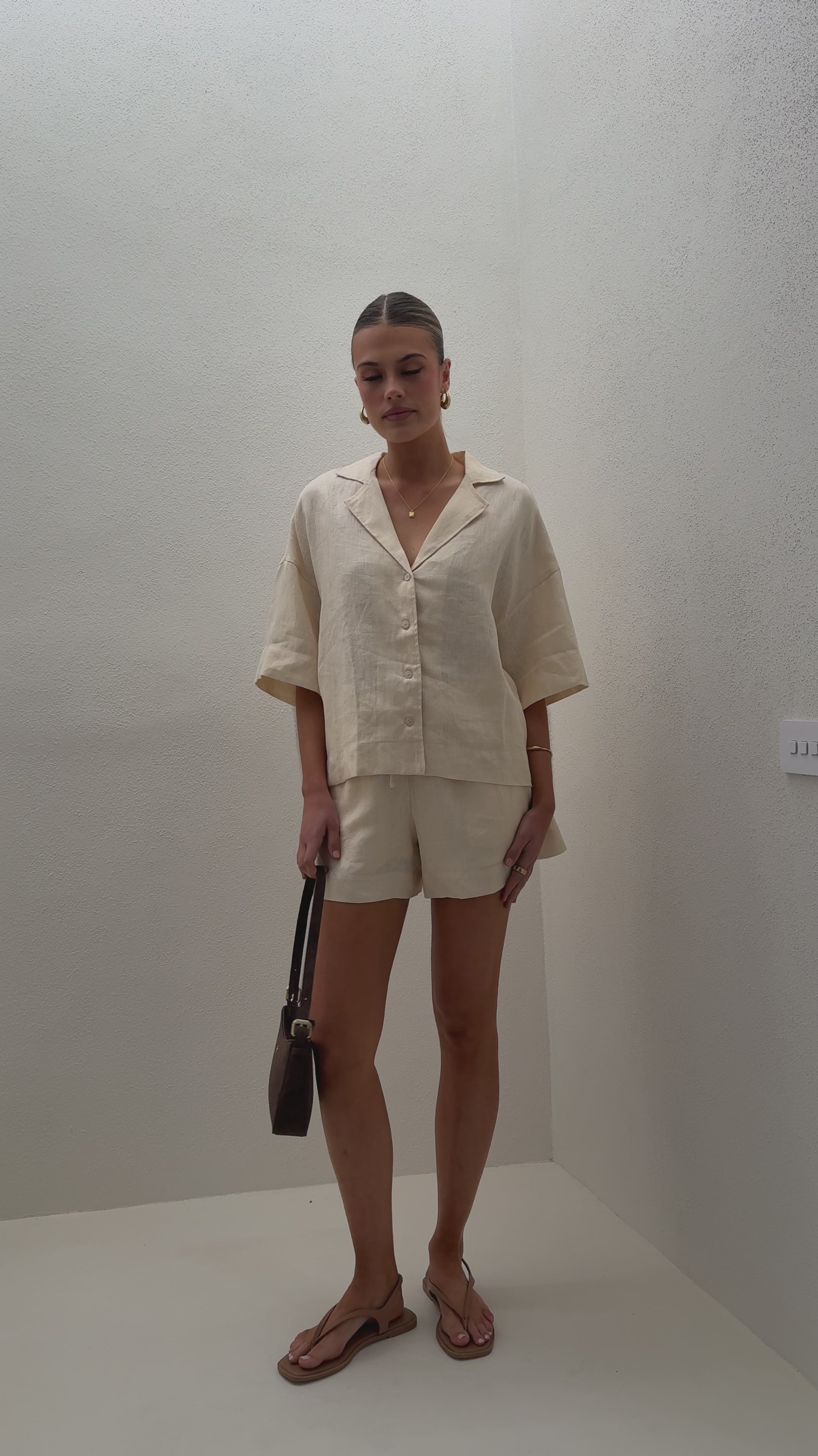 Luna Button Up Shirt - Natural