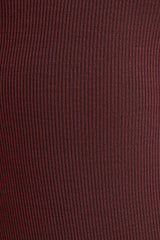 Jordan-Ribbed Modal Long Sleeve Bodysuit in Espresso