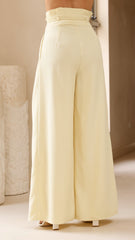 Melinda High Waist Pants - Soft Yellow