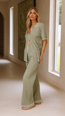 Shaylie Wide Leg Pants - Sage