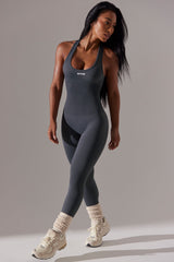 Full Length Cut Out Back Jum in Grey