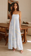 Kaethe Maxi Dress - Blue/Yellow