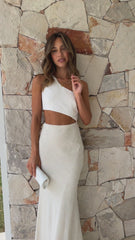 Abia Maxi Dress - White/Natural