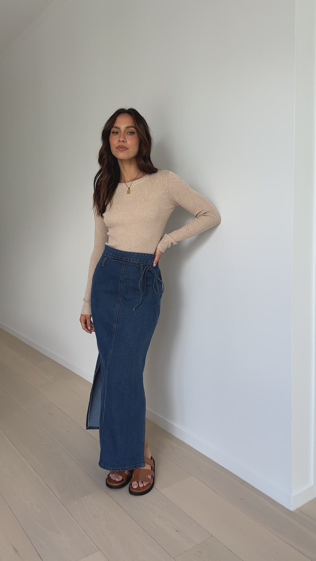 Kahlilia Maxi Skirt - Mid Blue Denim