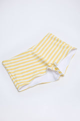 Cerreto-Mid-Rise Hot Pants in Lemon Yellow Stripe