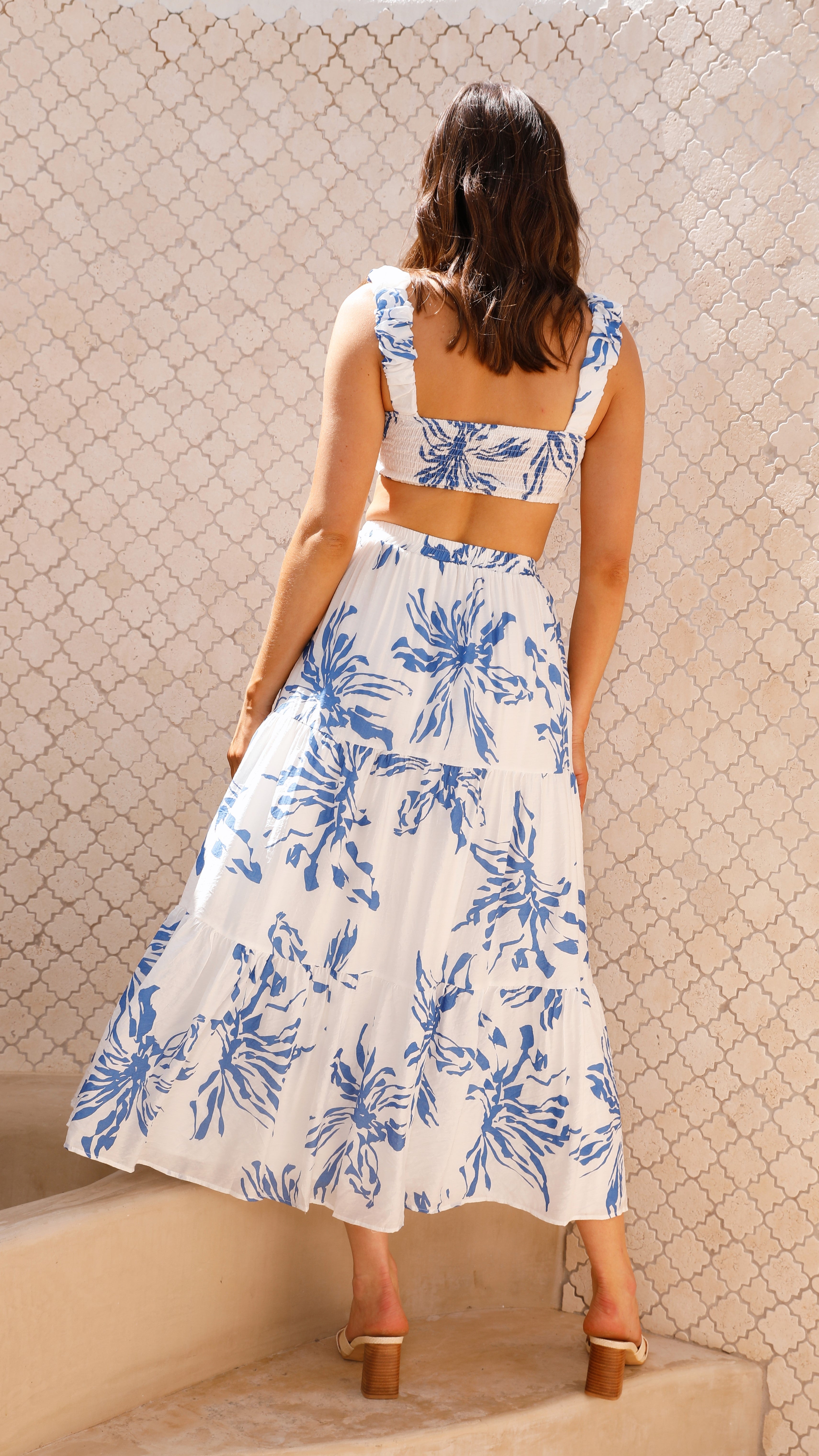 Adaya Crop Top - Blue/White