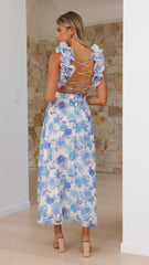 Galilhai Maxi Dress - Blue Floral