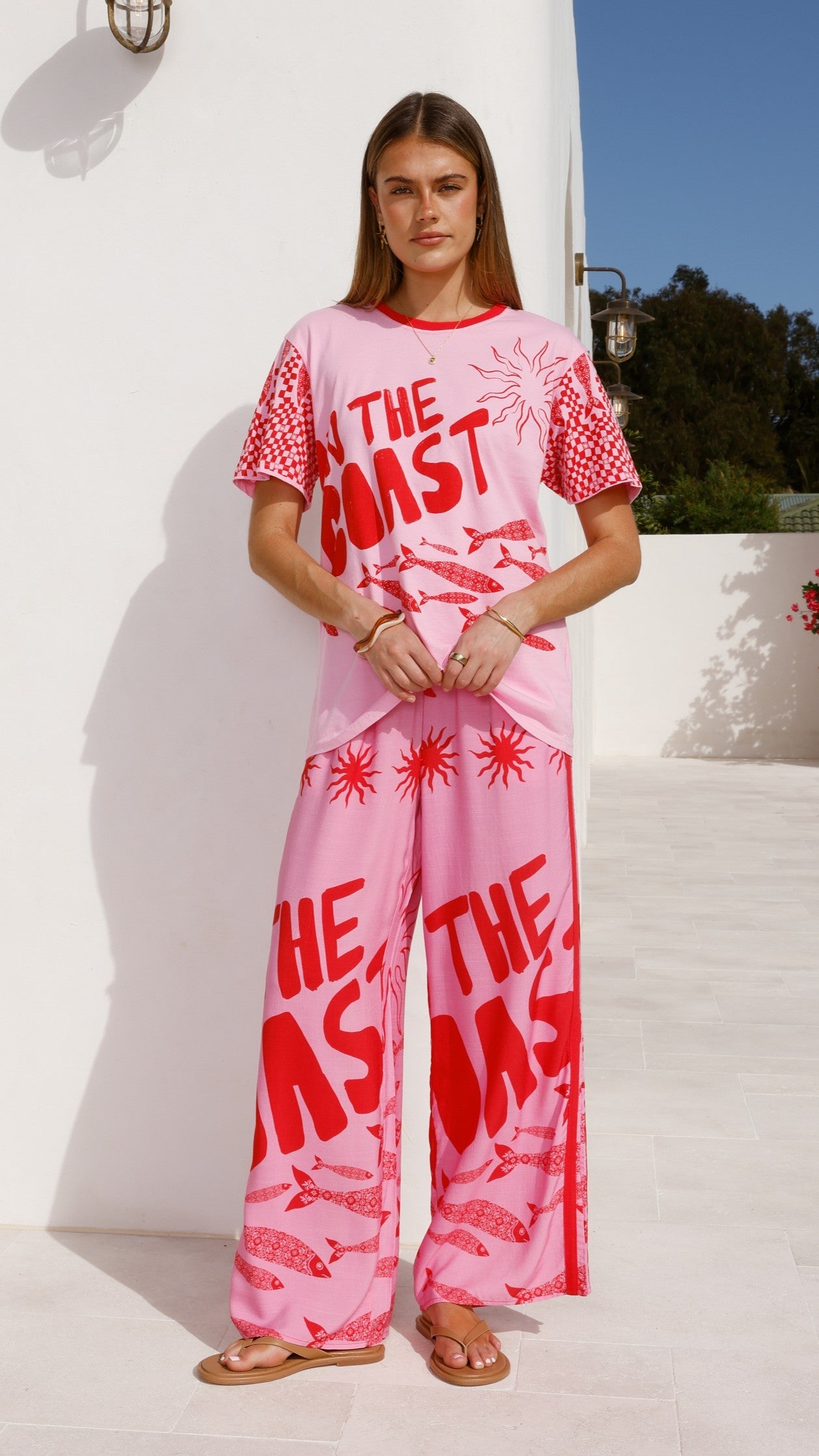 Florrie Tee - Pink/Red Tide