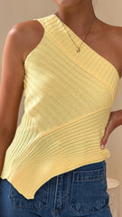 Alyssia One Shoulder Top - Yellow