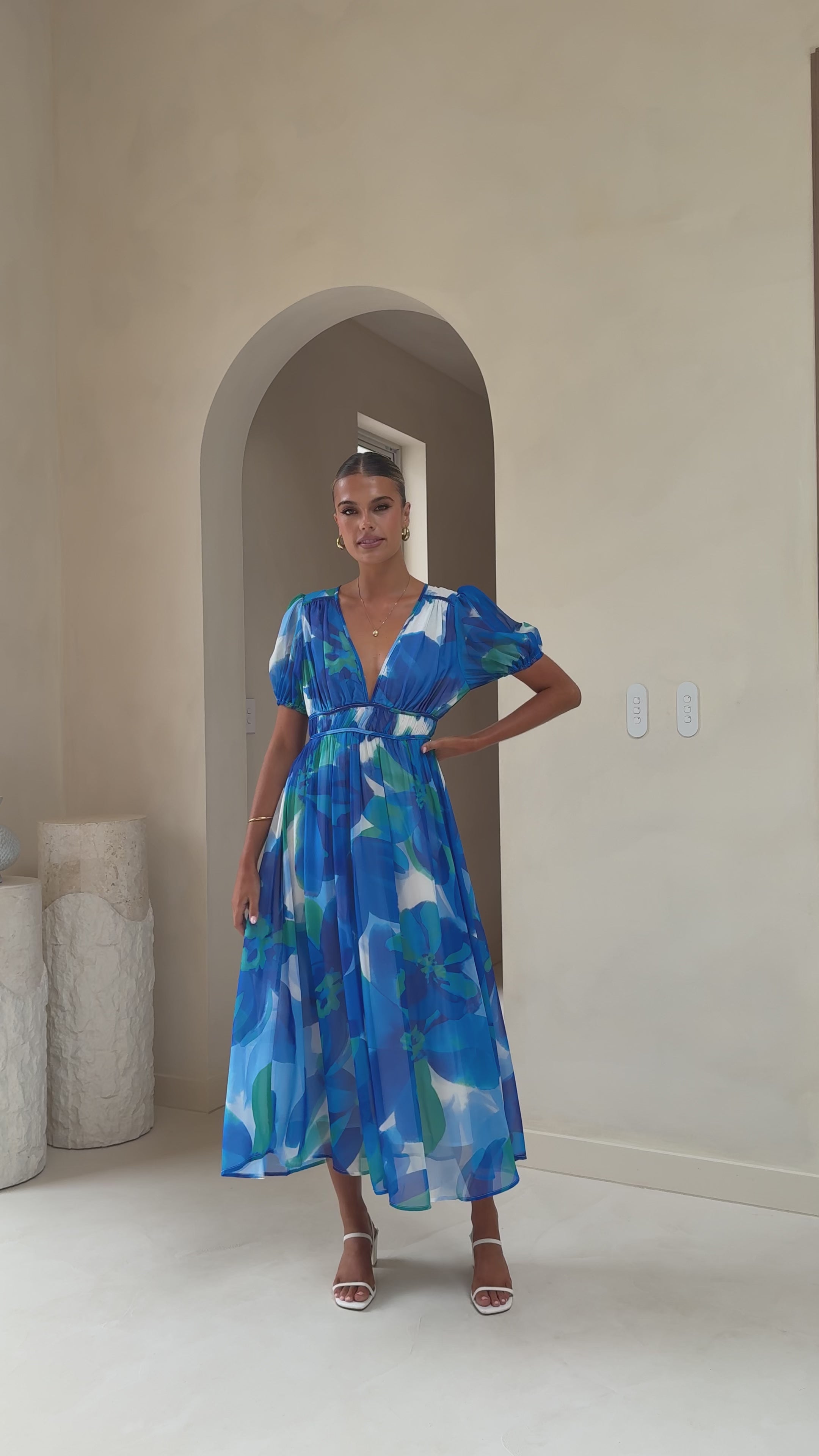 Ilah Maxi Dress - Blue/Green