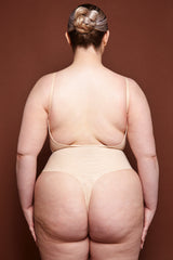 Intimates-Soft Mesh Bodysuit in Beige
