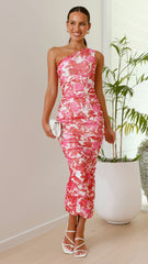 Natalia Midi Dress - Pink Floral