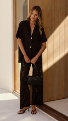 Azura Shirt And Pants Set - Black