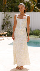 Saylor Maxi Skirt - Yellow Floral