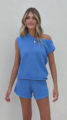 Robin Off Shoulder Top - Blue