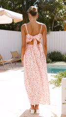 Azura Maxi Dress - Peach Floral