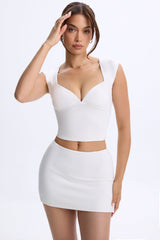 Lyra-Mid-Rise Micro Mini Skirt in White