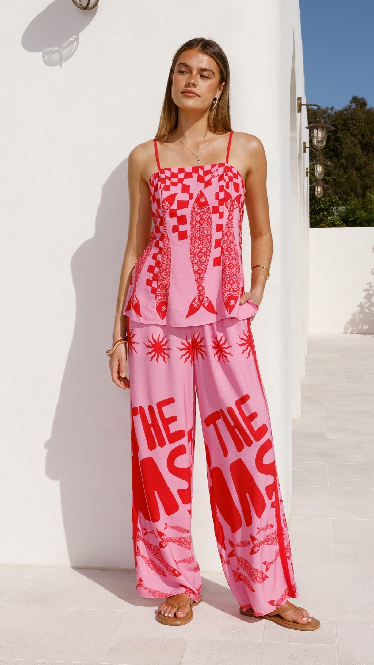 Kanya Pants - Pink/Red Tide