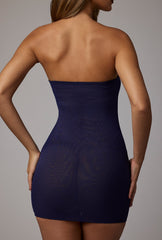 Intimates-Soft Mesh Mini Slip Dress in Navy