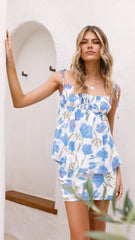 Ebru Top - Blue Bell Floral