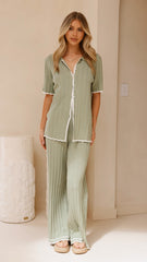 Shaylie Wide Leg Pants - Sage