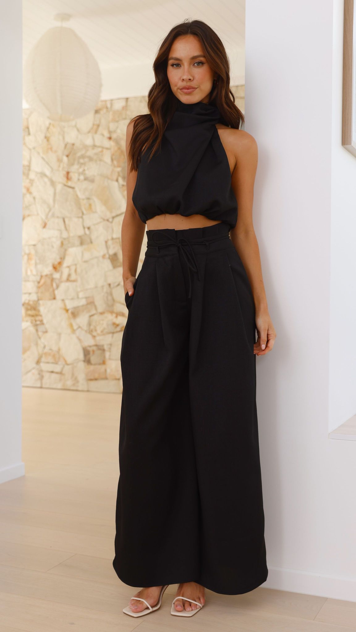 Melinda High Waist Pants - Black