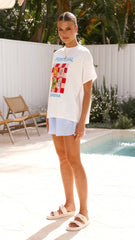 Portugal Top and Shorts Set - White/Blue