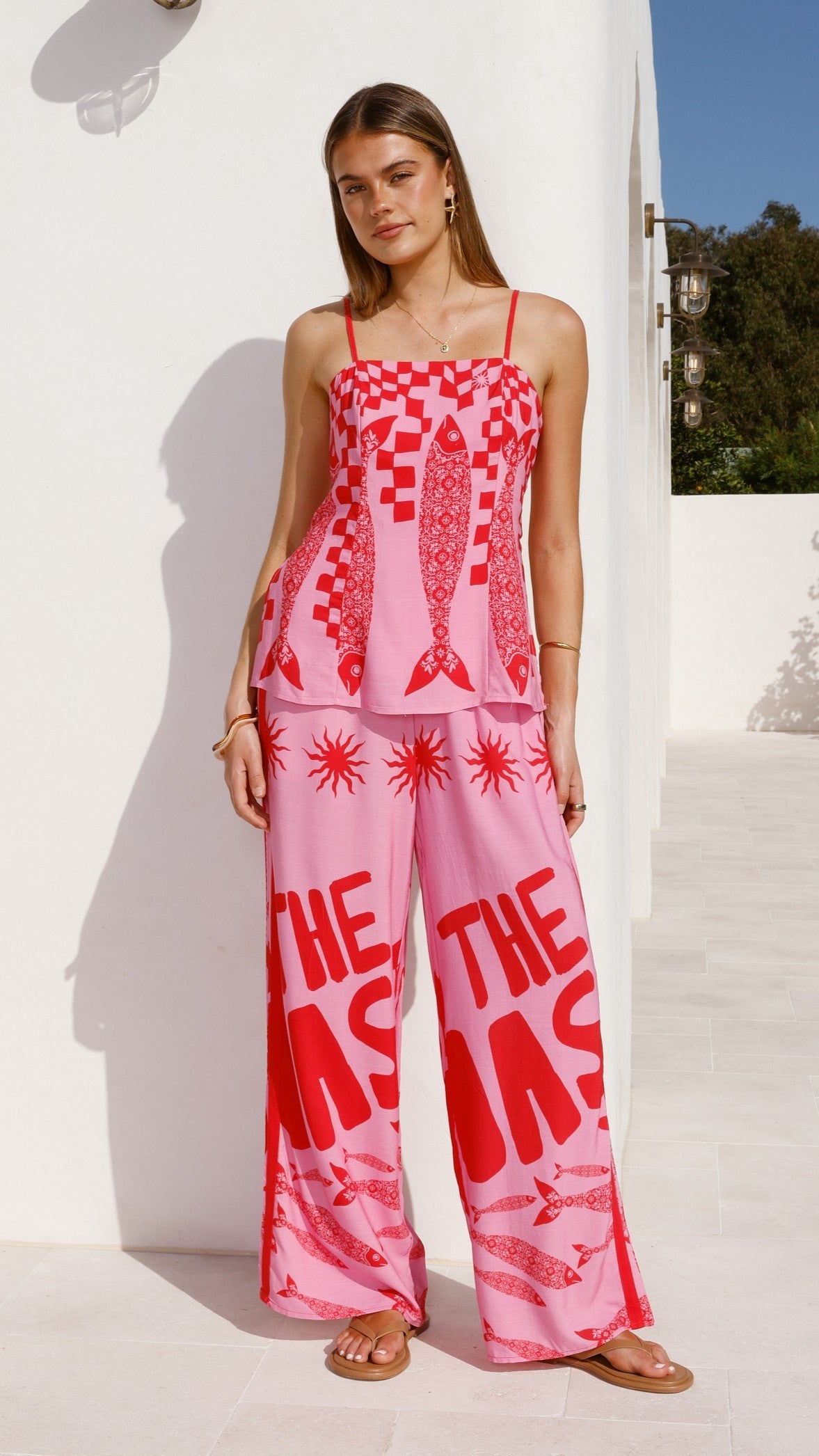 Kanya Pants - Pink/Red Tide