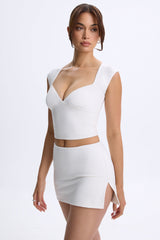 Lyra-Mid-Rise Micro Mini Skirt in White