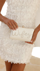 Wifey Satin Clutch - Gold