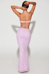 Sardinia-Embellished Strappy Maxi Skirt in Lilac