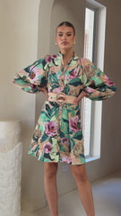 Katy Mini Dress - Mocha Rose