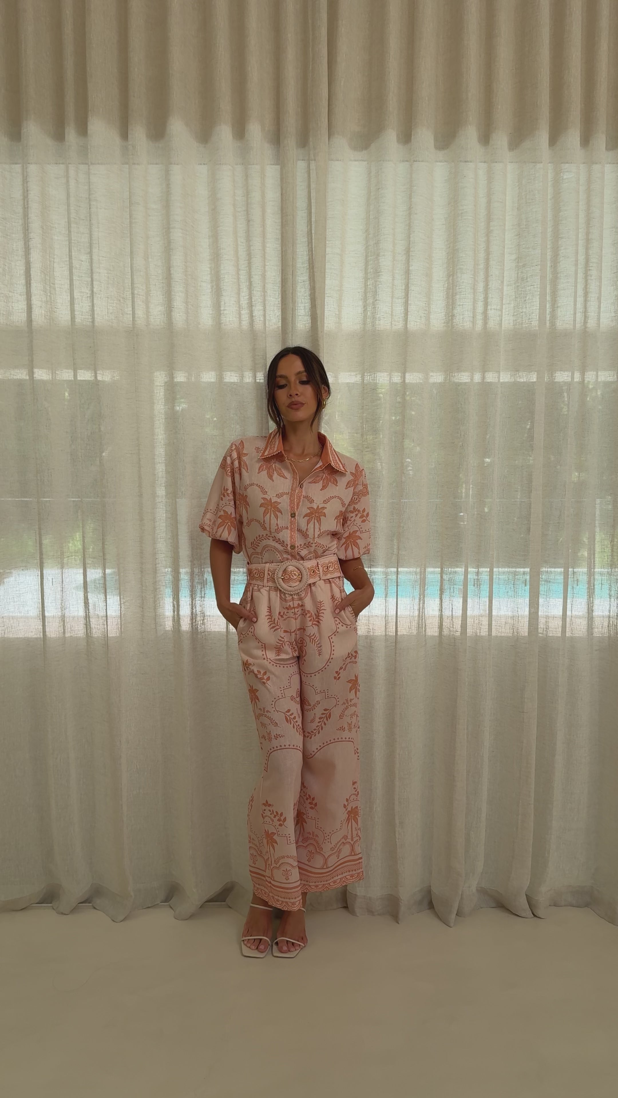 Xander Wide Leg Pants - Natural