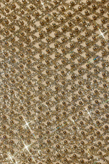 Jianna-Embellished Low-Rise Mini Skirt in Gold