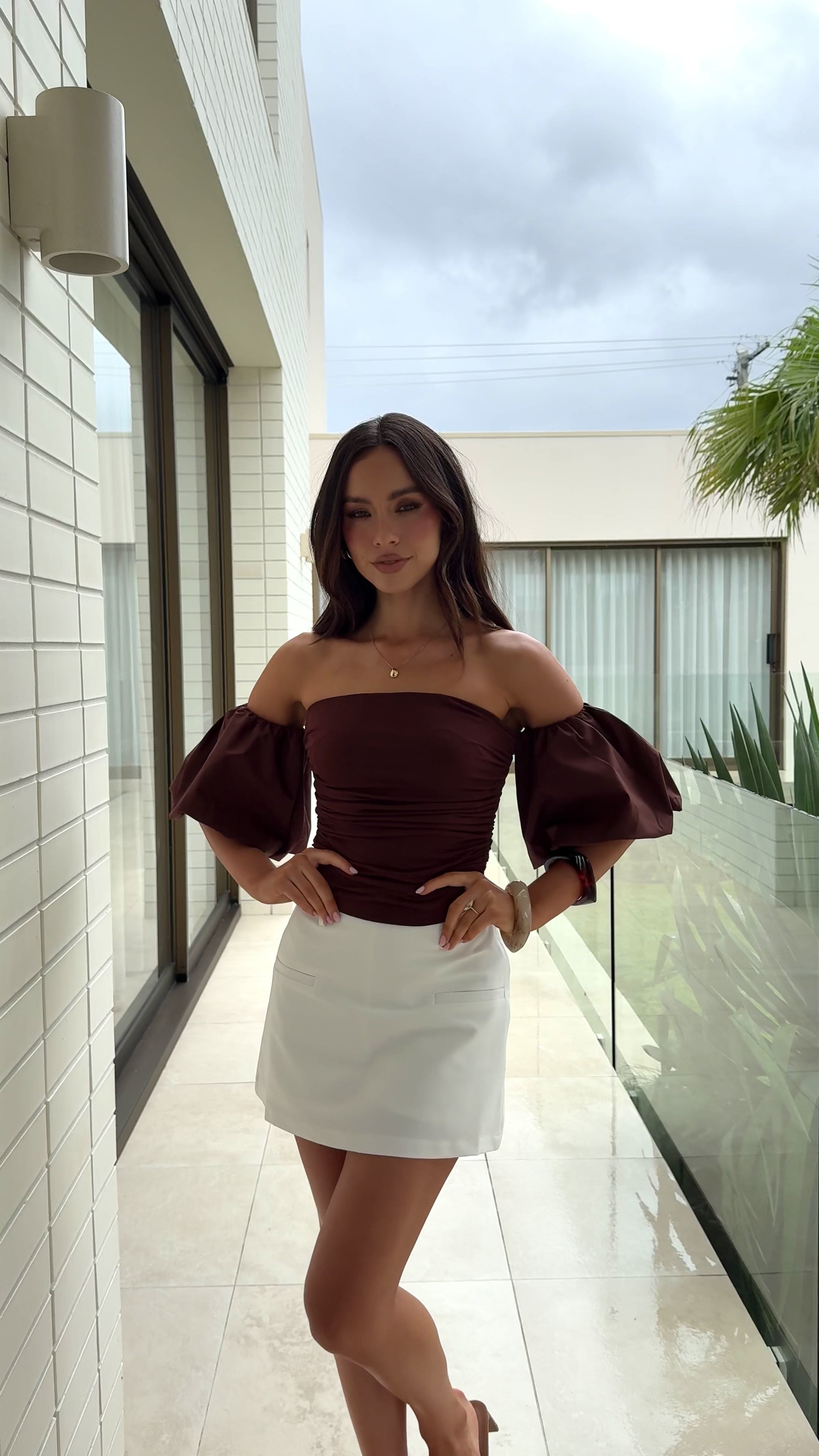Florence Crop Top - Brown