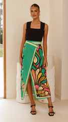 Portugal Tailored Maxi Skirt - Apple