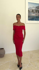 Holly Midi Dress - Red