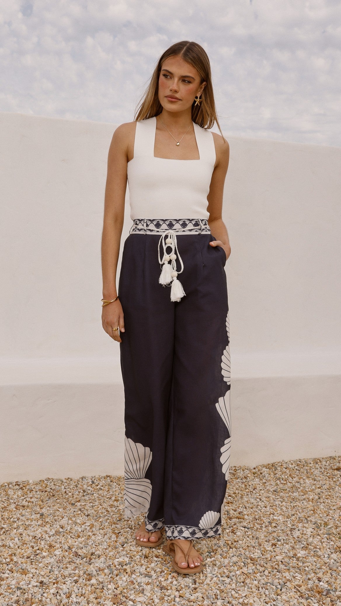 Tessa Wide Leg Pants - Black