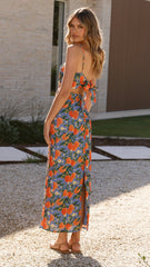 Nova Maxi Skirt - Orange Print