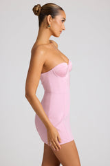 Eliska-Strapless A-Line Mini Dress in Soft Pink