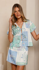 Colton Top - Blue/White